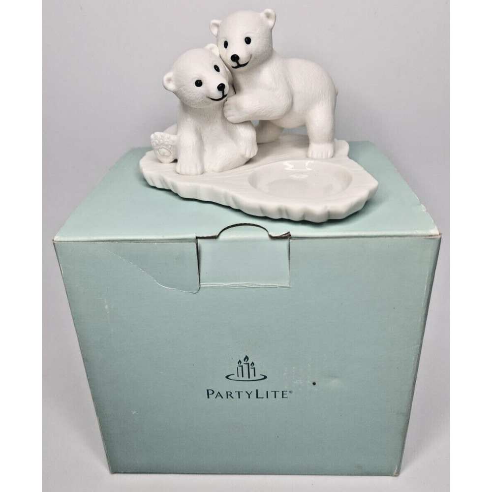 PartyLite Polar Bear Babies Tealight Holder Retired NIB P90348/P17C